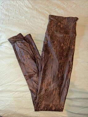 SPANX Brown Snake-Print Leggings